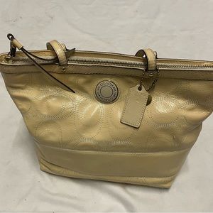 Coach Leather Handbag Satchel Purse, Zipper Top, 3 Inside Pockets NoL1259-F19198